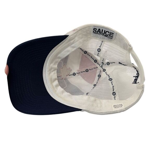 SAUCE Hockey Red and White Logo Ball Cap Men’s Hat - Picture 7 of 9